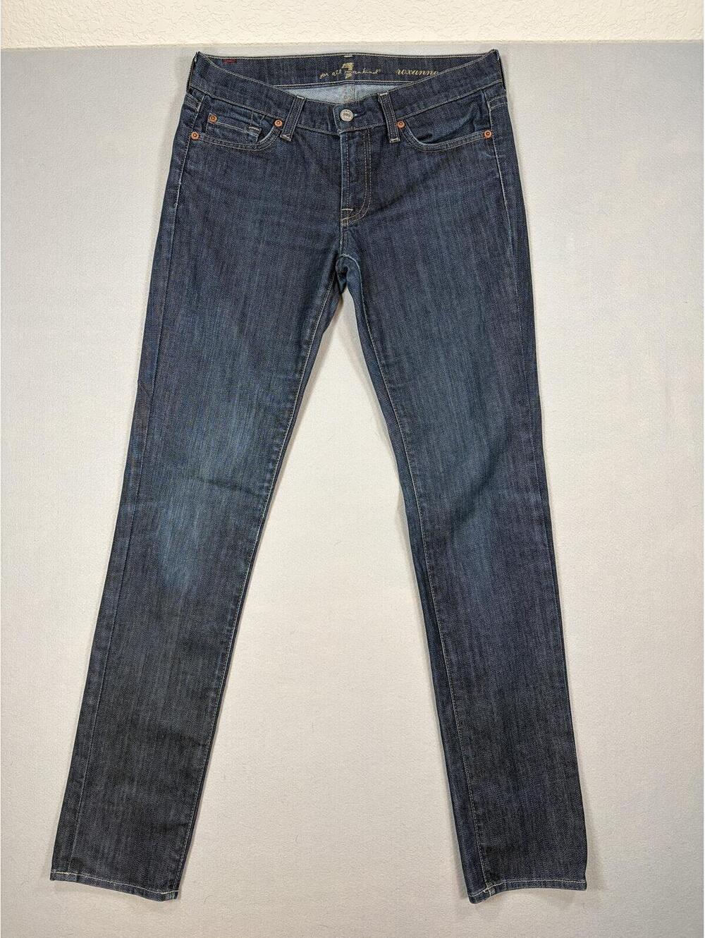 7 For All Mankind Model Off Duty Roxanne Jeans Dark Wash Size 28x31 Straight Leg